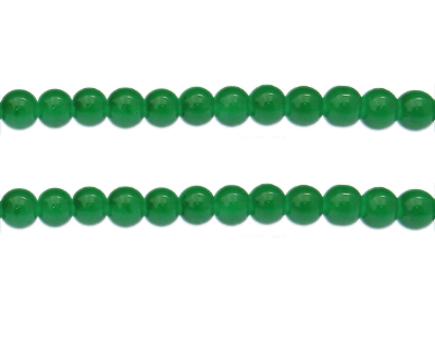 8mm Emerald Jade-Style Glass Bead, approx. 54 beads