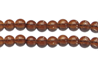 10mm Brown Spray Glass Bead, approx. 18 beads