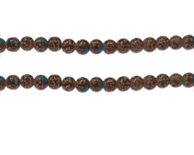 6mm Golden Spot Marble-Style Glass Bead, approx. 46 beads