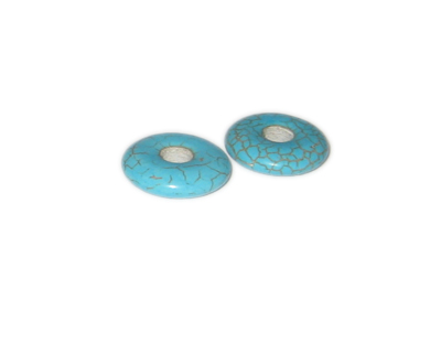 (image for) 20mm Turquoise Donut Bead, 2 beads