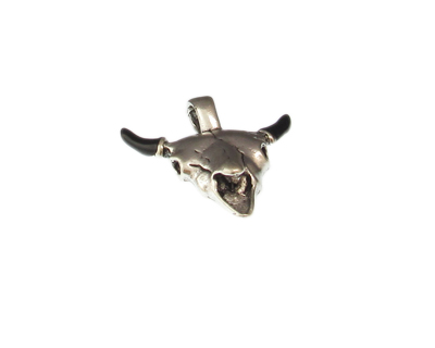 (image for) 36 x 34mm Cow Skull Silver Metal Pendant
