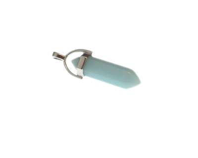 40 x 14mm Soft Blue Gemstone Pendant with silver bale