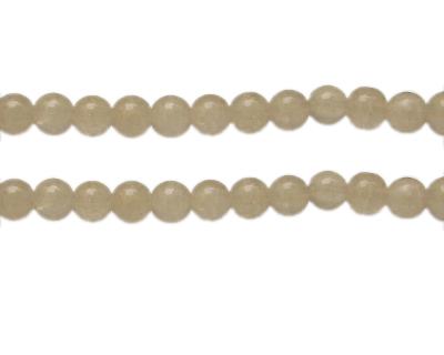 (image for) 8mm Ivory Gemstone-Style Glass Bead, approx. 35 beads - Click Image to Close