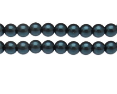 10mm Midnight Blue Glass Pearl Bead, approx. 22 beads