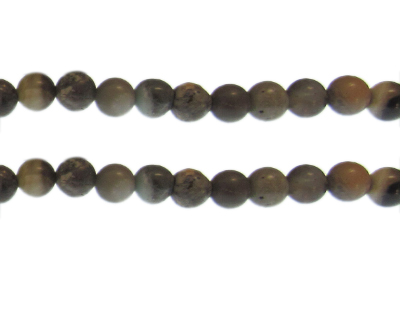 8mm Gray/Brown Gemstone Bead, approx. 23 beads