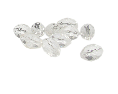 14 x 10mm Crystal Faceted Glass Oval Bead, 10 beads