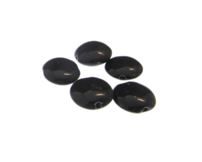 (image for) 18mm Black Button Lampwork Glass Bead, 5 beads