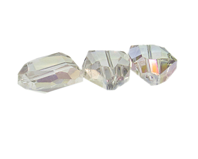 24 x 20mm Crystal Faceted Polygon Glass Bead, 3 beads
