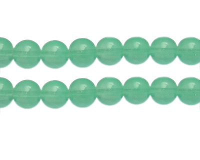 12mm Aqua Waves Jade-Style Glass Bead, approx. 17 beads