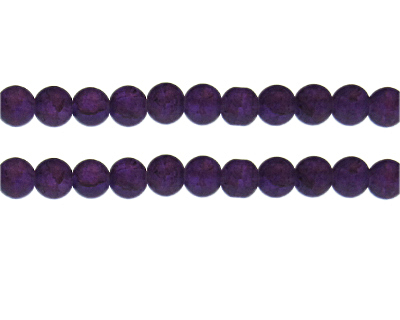 8mm Purple Crackle Frosted Glass Bead, approx. 36 beads
