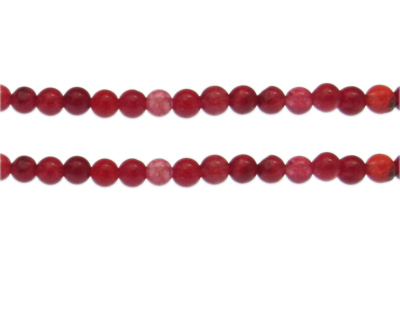 6mm Deep Red Gemstone Bead, approx. 30 beads