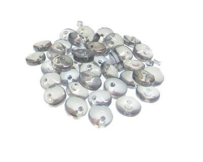 (image for) Approx. 1oz. x 8mm Silver Disc Glass Beads, side-drilled - Click Image to Close