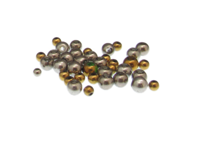 Approx. 1oz. x 4-6mm Gold/Silver Electroplated Glass Bead Mix