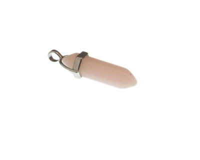 40 x 14mm Pink Gemstone Pendant with silver bale
