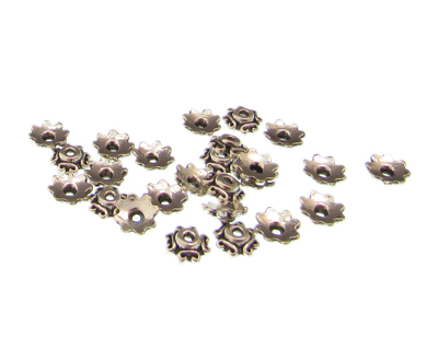 (image for) 6mm Silver Metal Bead Cap, approx. 25 caps - Click Image to Close