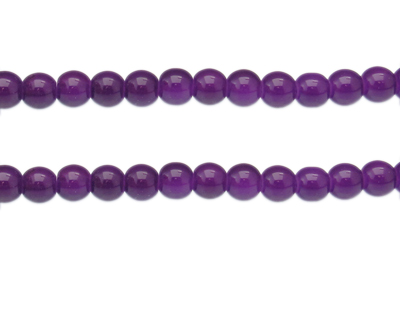 8mm Purple Jade-Style Glass Bead, approx. 54 beads