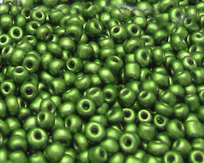 11/0 Apple Green Metallic Glass Seed Bead, 1oz. Bag