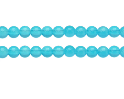 8mm Turquoise Jade-Style Glass Bead, approx. 54 beads
