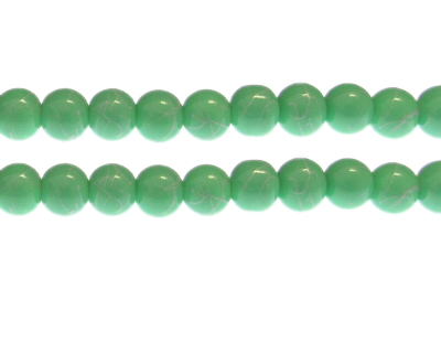 10mm Green Sparkle Abstract Glass Bead, approx. 17 beads