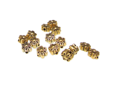 (image for) 6mm Flower Metal Gold Spacer Bead, approx. 15 beads