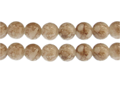 12mm Earth Marble-Style Glass Bead, approx. 14 beads