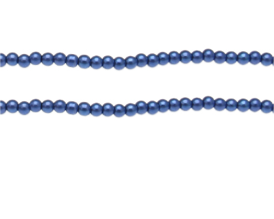 4mm Navy Glass Pearl Bead, approx. 113 beads