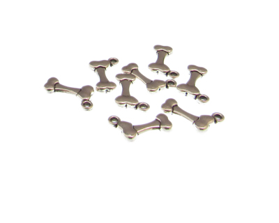 (image for) 16 x 10mm Bone Silver Metal Charm, 8 charms - Click Image to Close
