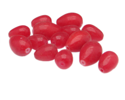 Approx. 1.5oz. Red Pressed Glass Drop Bead