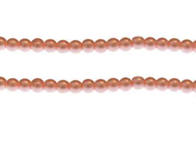 6mm Rose Pink Glass Pearl Bead, approx. 68 beads