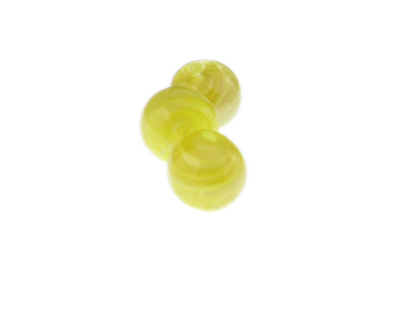 (image for) 16mm Yellow Stripe Lampwork Glass Bead, 3 beads