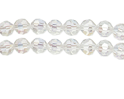 10mm Clear AB Finish Crystal Glass Bead, approx. 10 beads