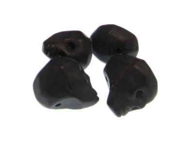 (image for) 22mm Black Matte Skull Glass Bead, 4 beads - Click Image to Close