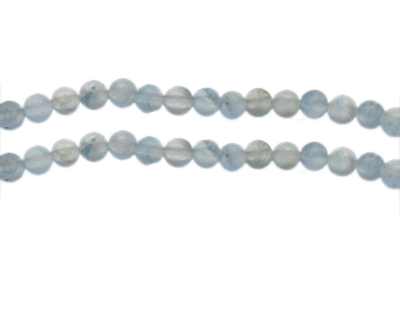 6mm Soft Blue Gemstone Bead, approx. 30 beads