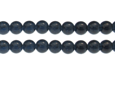 10mm Dark Midnight Crackle Glass Bead, approx. 22 beads