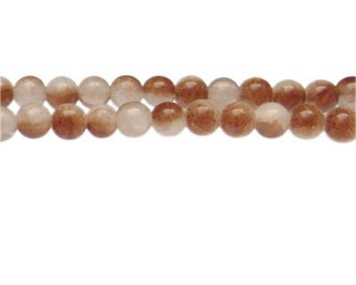 8mm Brown/Gray Duo-Style Glass Bead, approx. 35 beads