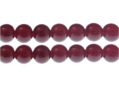 (image for) 12mm Blood Red Jade-Style Glass Bead, approx. 18 beads