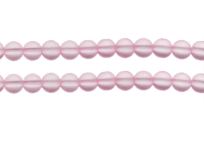 8mm Pink Sea/Beach-Style Glass Bead, approx. 31 beads