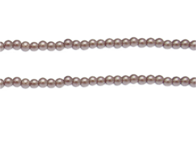4mm Mink Glass Pearl Bead, approx. 113 beads