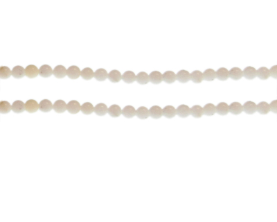 4mm White Opaque Gemstone Bead, approx. 43 beads