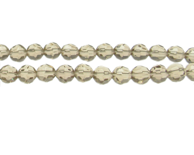 8mm Silver Faceted Glass Bead, 14" string