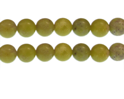 12mm Olivine Gemstone Bead, approx. 15 beads