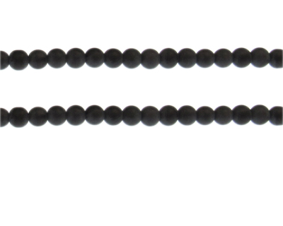 6mm Black Semi-Matte Glass Bead, approx. 44 beads