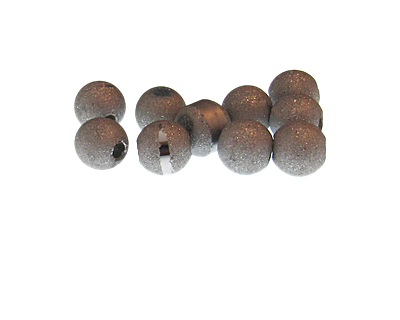 10mm Silver Druzy-Style Glass Bead, 10 beads, large hole