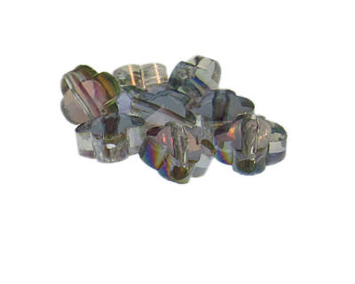 14mm Flower Silver Luster Glass Bead, 8 beads