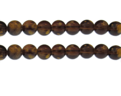 10mm Brown Blossom Spray Glass Bead, approx. 17 beads