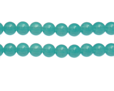 10mm Sea Aqua Jade-Style Glass Bead, approx. 21 beads