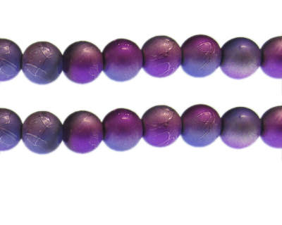 12mm Drizzled Purples Glass Bead, approx. 13 beads