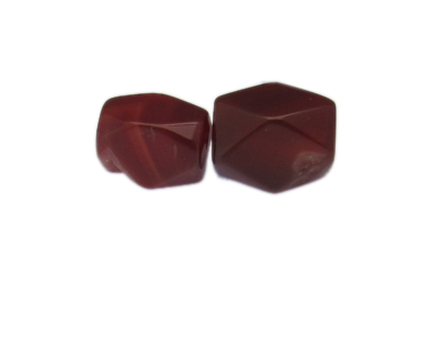 16 - 20mm Carnelian Gemstone Faceted Bead, 2 beads