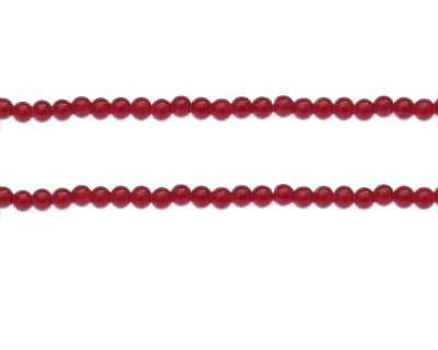 4mm Raspberry Jade-Style Glass Bead, approx. 100 beads