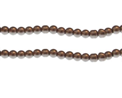 6mm Slate Glass Pearl Bead, approx. 68 beads